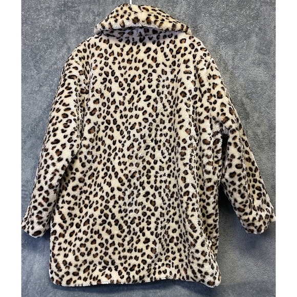 Tudor Court Vintage Animal Print Fleece Coat Women's Size XL - Picture 3 of 9